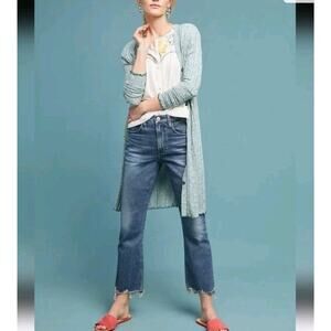 Anthropologie Akemi + Kin Women’s S Chateaux Longline Duster Cardigan Green Mint